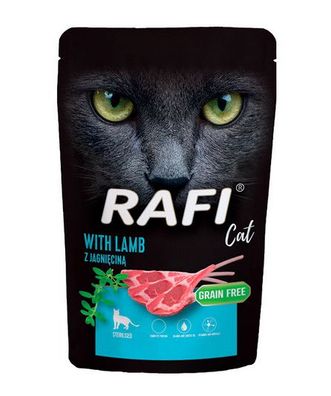 Rafi Cat Adult Sterilised mit Lamm 100 g - Nassfutter für kastrierte Katzen
