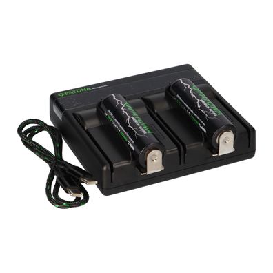 Dual PD Performance Ladegerät + 2 Premium Flattop 18650 Zellen