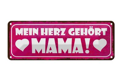 Blechschild mein Herz gehört Mama, 2 verschied Größen, Blechschilder