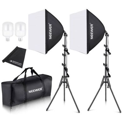 Neewer Dauerlicht NK200 Softbox Beleuchtungs-Set mit Mikrofasertuch