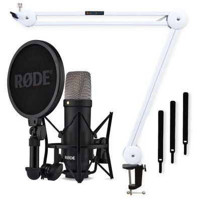 Rode NT1 Signature Black Studio-Mikrofon mit Mikrofonarm Weiss