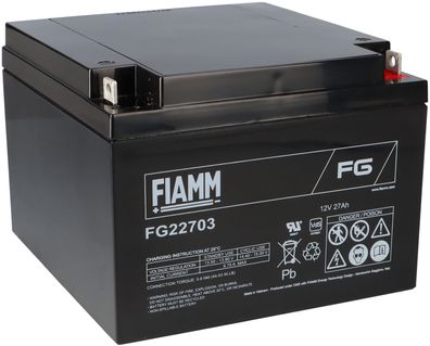 Fiamm Blei-Akku FG22703 12V 27Ah Pb M5 Schraubanschluss