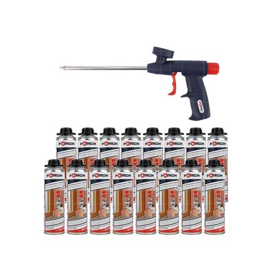 SET FOERCH PU-SCHAUMPISTOLE ECO + 16x 1K-PISTOLENSCHAUM 500 PLUS 0.5 LTR GRAU