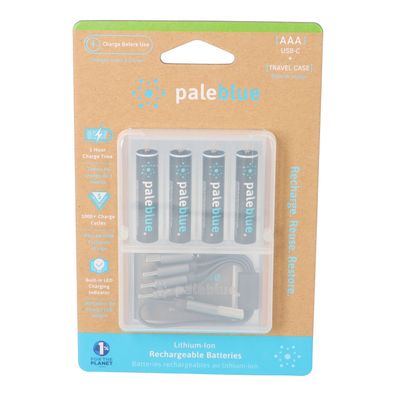 4x Paleblue USB-C Wiederaufladbare AAA Batterie