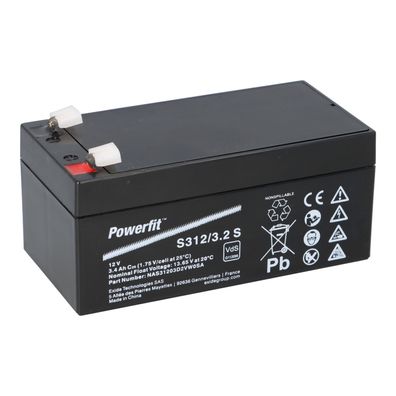Exide Powerfit Bleiakku AGM 12V 3,4Ah S312/3.2 S 4,8mm Anschluss