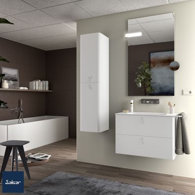 Salgar Schrank wandhängend UNIIQ 800 2 Schubladen mit Softeinzug MATT WEIß 797 x 540