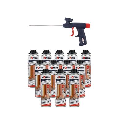 SET FOERCH PU-SCHAUMPISTOLE ECO + 12x 1K-PISTOLENSCHAUM 500 PLUS 0.5 LTR WEISS