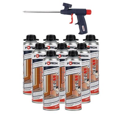 SET FOERCH PU-SCHAUMPISTOLE ECO + 9x 1K-PISTOLENSCHAUM 500 PLUS 0.5 LTR WEISS