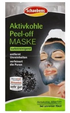 Schaebens Aktivkohle Peel-Off-Maske, 16 ml - Porentiefe Reinigungspflege