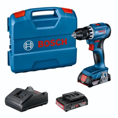 Bosch GSR 18V-45 - Akku-Bohrschrauber (inkl. 2x 2,0 Ah Akku + Ladegerät, Transportkof