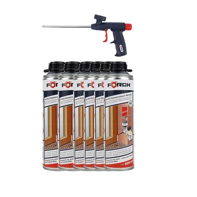 SET FOERCH PU-SCHAUMPISTOLE ECO + 6x 1K-PISTOLENSCHAUM 500 PLUS 0.5 LTR WEISS