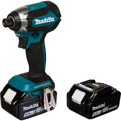 Makita Akku-Schlagschrauber DTD153RTJ + 2x Akku 5,0 Ah / 18 V + Schnellladegerät + Ko