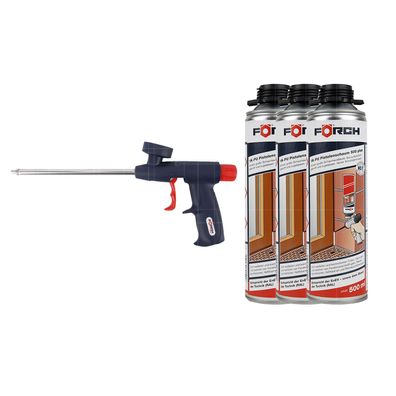 SET FOERCH PU-SCHAUMPISTOLE ECO + 3x 1K-PISTOLENSCHAUM 500 PLUS 0.5 LTR WEISS