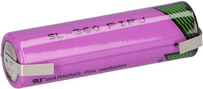Tadiran Lithium 3,6V Batterie SL 360/T AA - Zelle, mit Lötfahnen U-Form