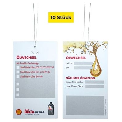 Shell Oil Change Label (Ölwechselanhänger) 10 Stück
