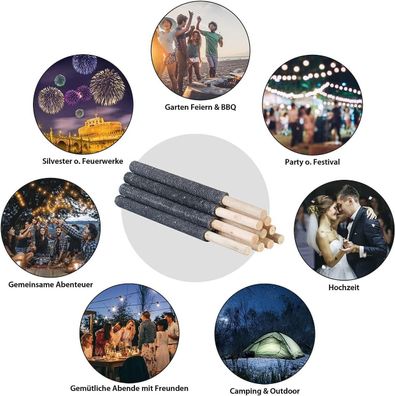 NEU 50er Set Wachsfackeln Handschutz 45 Min Brennzeit für Garten Party Grillfest