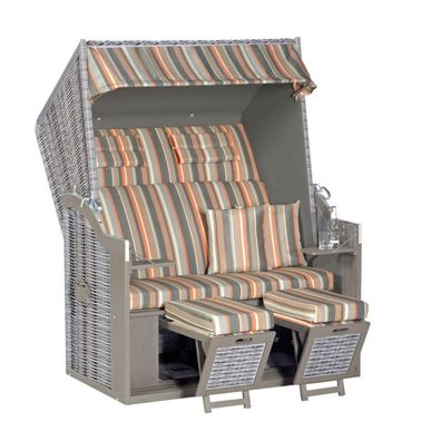 Sonnenpartner Rustikal 34 Z XL 2-Sitzer Strandkorb Halbliegemodell onix anthrazit