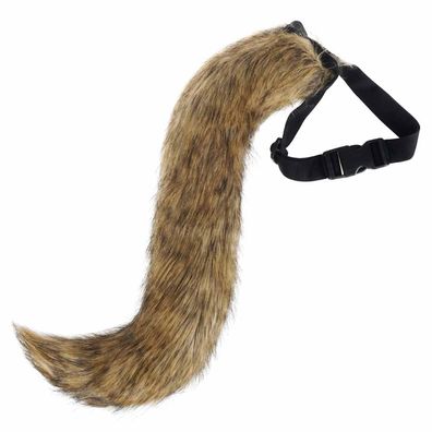 Schwanz aus Kunstfell für Cosplay Kostüm | Braun, Schwarz, Grau, Fuchs