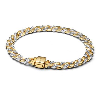 Armband 18cm - Bicolor - Pavé Cuban-Kettenarmband