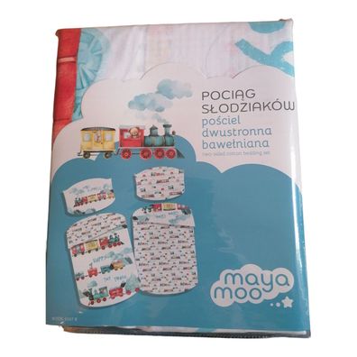 Baby-Bettwäsche „Happy Toy Train“ 100x135 + 40x60 | 100 % Baumwolle | Reißverschlu