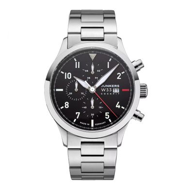 Junkers Armbanduhr Cockpit W33 9.14.03.02.M Chronograph Saphirglas Datum
