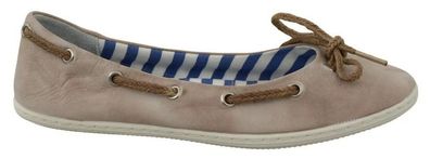 Pantofola D'Oro Beige Suede Lace Bow Loafers Ballet Flat Shoes