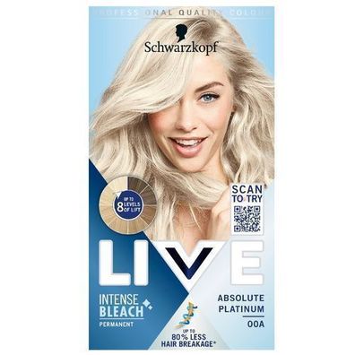 Schwarzkopf Live Intense Bleach 00A Absolute Platinum Haarfärbemittel - 125 ml f