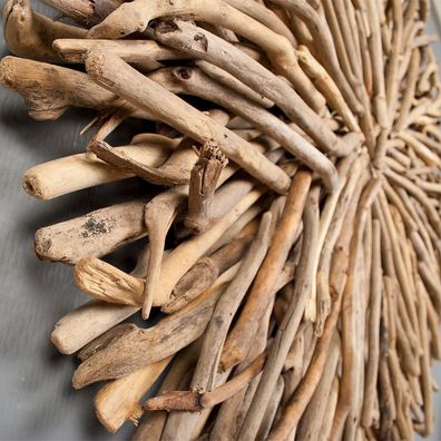 Wand-Deko-Objekt BULAT Natural ca. D100cm Treibholz Dekoration Äste Wandbild