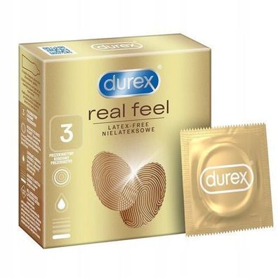 Durex Latexfreie Kondome Real Feel, Premium Hautkontakt, 3er Pack