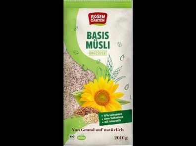 Rosengarten 3x Basis-Müsli ungesüßt 2000g