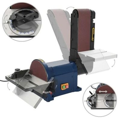 Elektrischer 2-in-1 Band- und Tellerschleifer 500W mit 200mm Scheibe verstellbar 45°