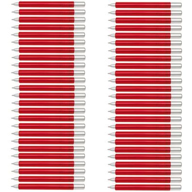 50x Kugelschreiber Rot Gefrostet - Kuli Set mit Drehmechanismus, schwarzschreibend