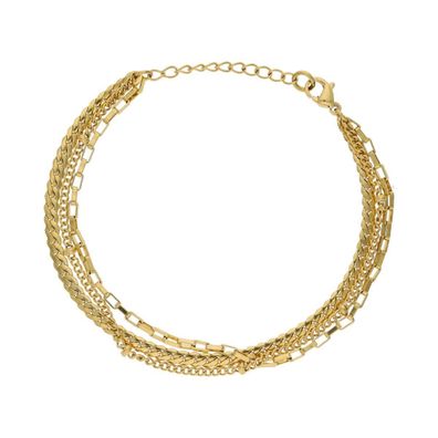 JuwelmaLux Edelstahl Armband 3-Reihig Gold plattiert JL16-03-0739