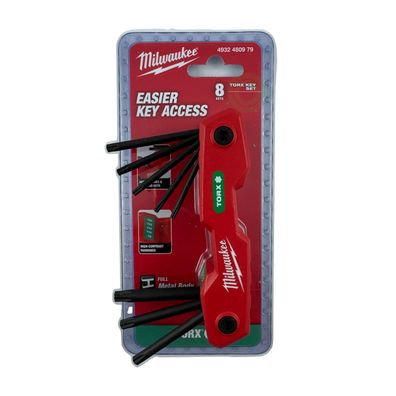Milwaukee Klapp-Innensechskantschlüssel Torx T9 - T40, 8 Teilig