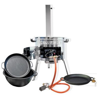 Utschak Set MultiFlame mit Holz und Gas befeuerbar mit Kazan nach Wahl