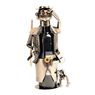 Flaschenhalter aus Metall Jäger für Weinflasche Flaschenhalter