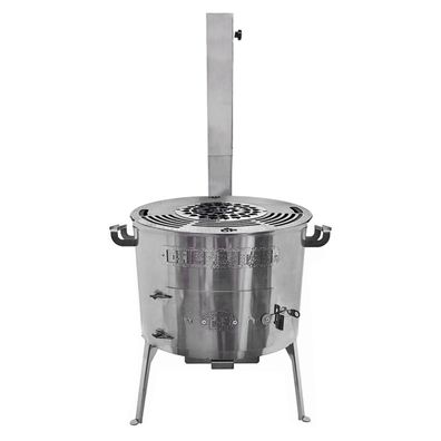 Utschak Set Timur Edelstahl 2 mm für Kazan 10-16L mit Grillplatte und Grillrost