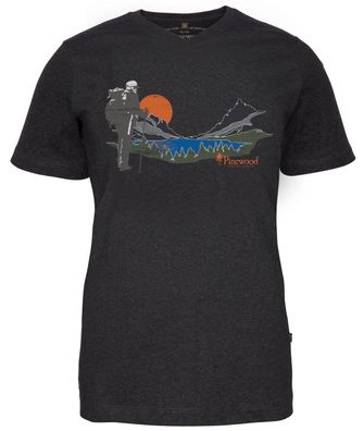 Pinewood 3449 Finnveden Outdoor Damen T-Shirt D. Anthracite Mela. Sunset (464)