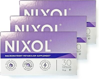 SET 3x30 Kapseln Nixol Nahrungsergänzungsmittel | Makronährstoff-Stoffwechselunterst