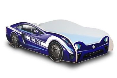 Best For Kids Autobett 80x180 cm mit Matratze & Lattenrost, Polizei oder Rennwagen