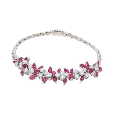 Rubin Armband mit Brillanten aus zweiter Hand 750/000 (18 Karat) getragen
