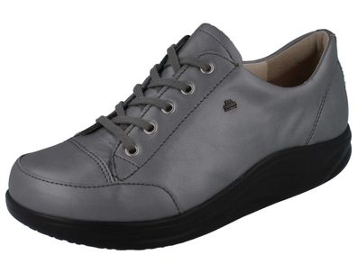 FINN Comfort Finnamic Ikebukuro Damen Schnürschuhe grau silber Glattleder