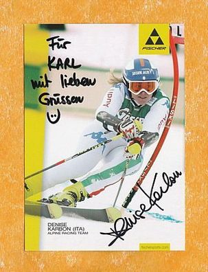 Denise Karbon ( ehemalige italienische Skirennläuferin ) - persönlich signiert