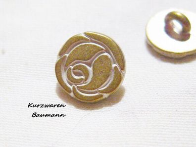 1Metallknopf Metallknöpfe goldfarben Rose 10x5mm Öse 2mm Nr 1059