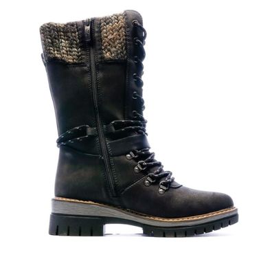 Stiefel Relife graue Damen Lifestyle Schnér- und Reißverschluss