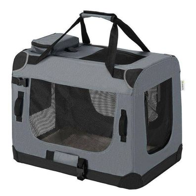Hundetransportbox Hundebox faltbar Autotransportbox L Dunkelgrau B-WARE