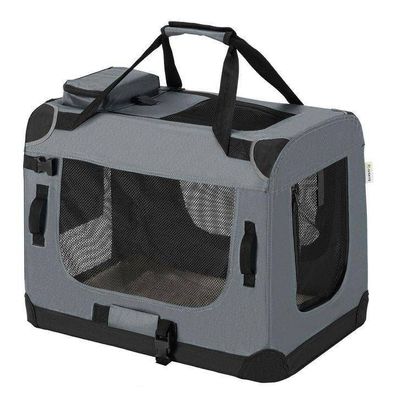 Hundetransportbox Hundebox faltbar Autotransportbox M Dunkelgrau B-WARE