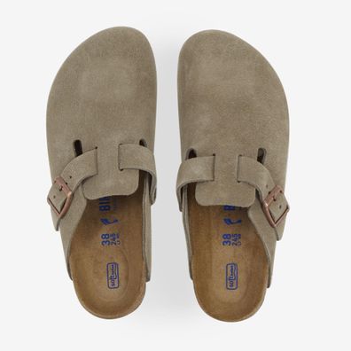 Mule Birkenstock Boston Etroite aus Veloursleder, Braun