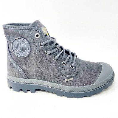 Bottes Palladium en cuir et toile cire bleu