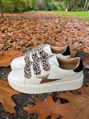 Sneakers Vanessa Wu Plateau Klettverschluss Leopard